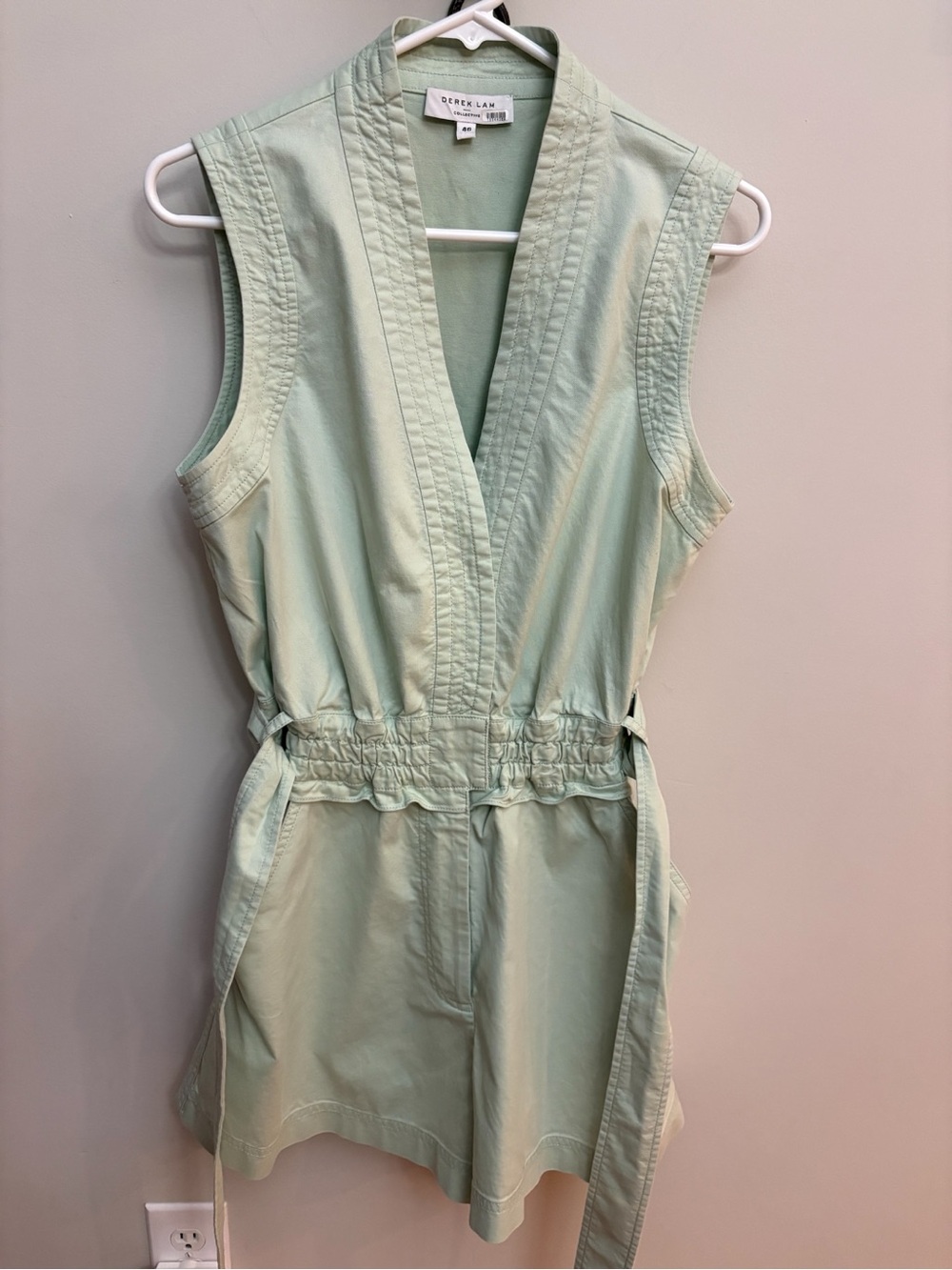 Derek Lam Collective Romper Jumpsuit Sage Green 46 US 10 - Picture 3 of 6